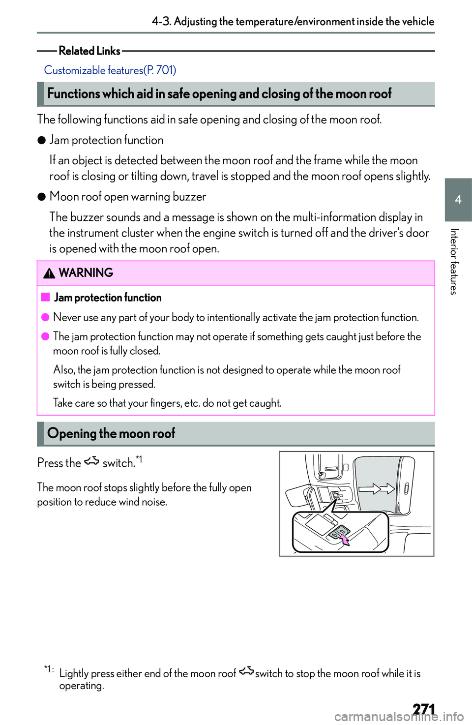 LEXUS NX250 350 2023  Owners Manual ��R�e�l�a�t�e�d��L�i�n�k�s�
�C�u�s�t�o�m�i�z�a�b�l�e� �f�e�a�t�u�r�e�s�(�P�.� �7�0�1�)
�F�u�n�c�t�i�o�n�s��w�h�i�c�h��a�i�d��i�n��s�a�f�e��o�p�e�n�i�n�g��a�n�d��c�l�o�s�i�n�g��o�f��t�h�e�