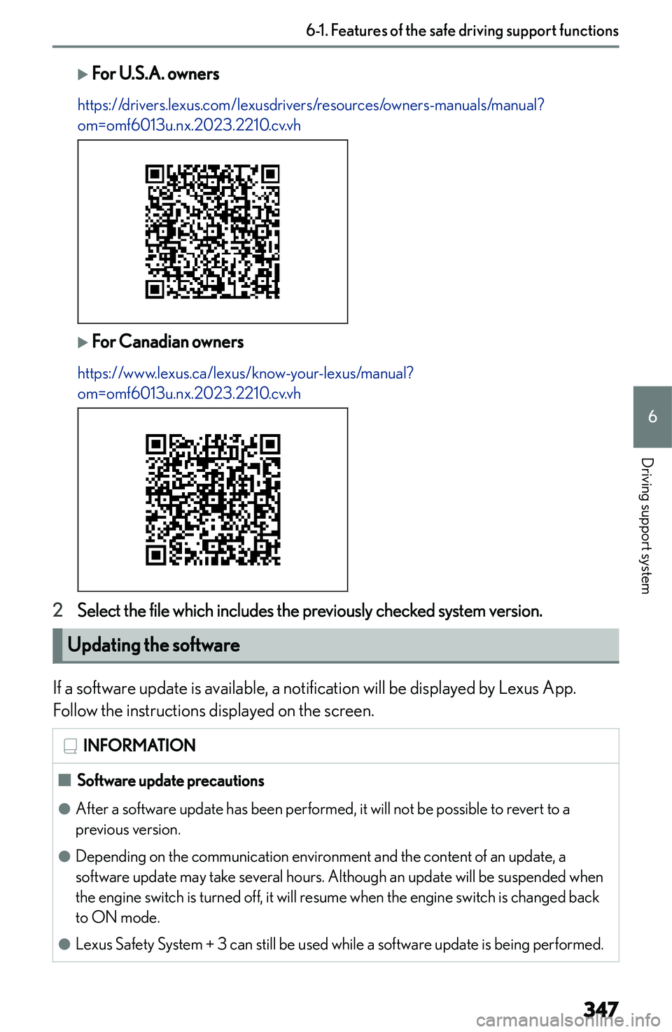 LEXUS NX250 350 2023  Owners Manual �