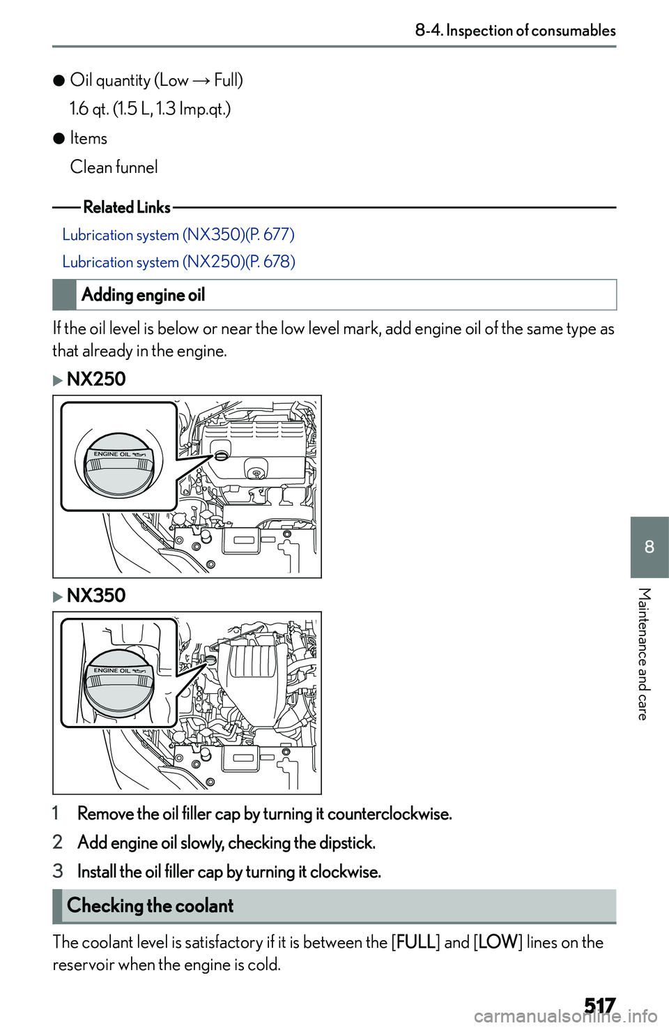 LEXUS NX250 350 2023  Owners Manual �