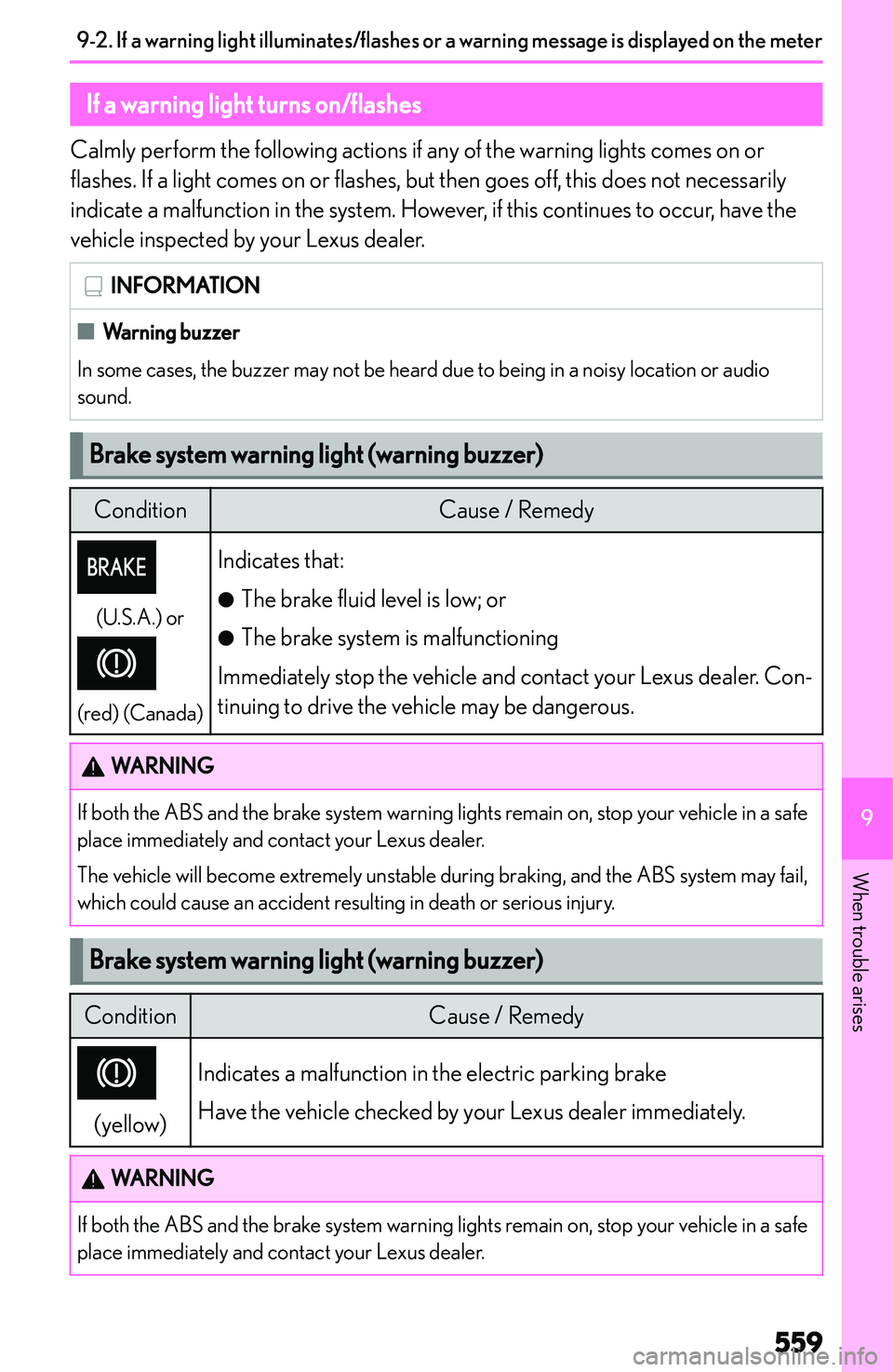 LEXUS NX250 350 2023  Owners Manual �I�f��a��w�a�r�n�i�n�g��l�i�g�h�t��i�l�l�u�m�i�n�a�t�e�s�/�f�l�a�s�h�e�s��o�r��a��w�a�r�n�i�n�g��m�e�s�s�a�g�e��i�s��d�i�s�p�l�a�y�e�d��o�n��t�h�e��m�e�t�e�r
�I�f��a��w�a�r�n�i�n�g��l�