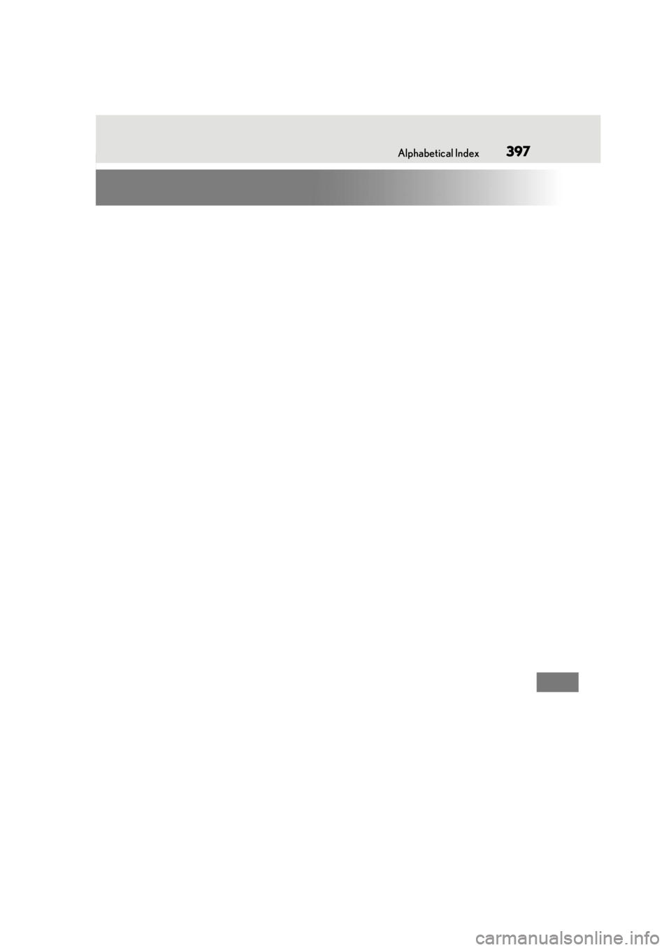 LEXUS RC350 2021  Owners Manual 397Alphabetical Index 
