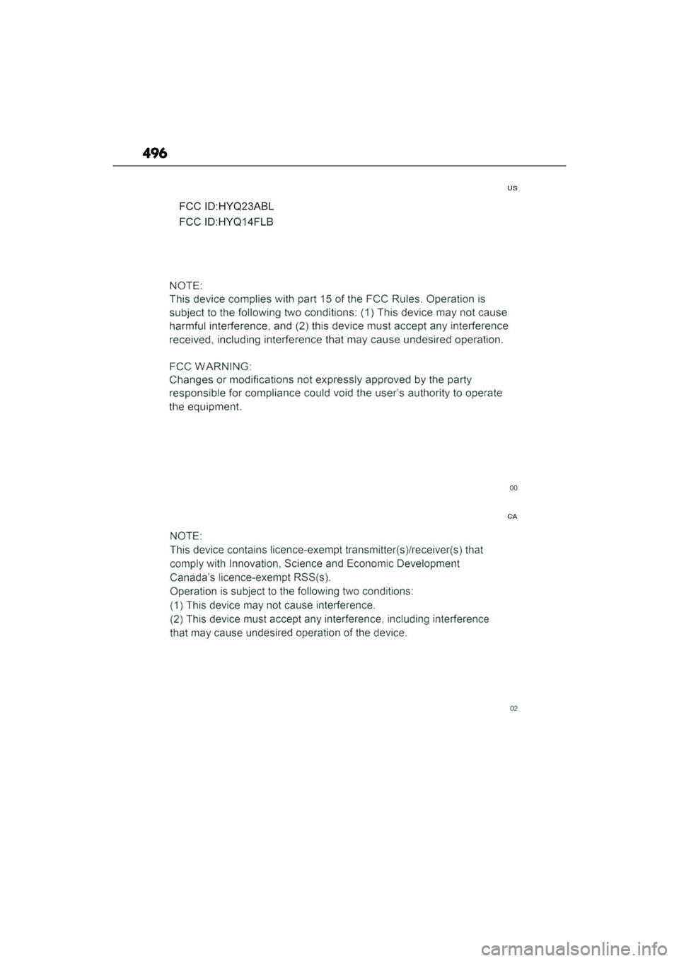 LEXUS RX350 2022  Owners Manual 496 