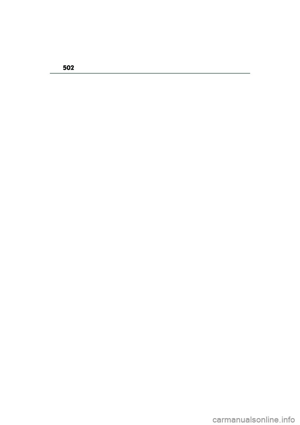 LEXUS RX350 2022  Owners Manual 502 
