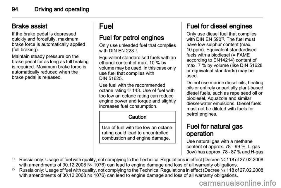 OPEL COMBO 2011.5  Owners Manual 