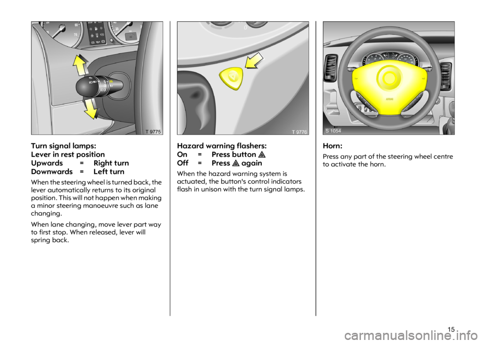 OPEL VIVARO 2011  Owners Manual ���7�X�U�Q �V�L�J�Q�D�O �O�D�P�S�V�
�/�H�Y�H�U �L�Q �U�H�V�W �S�R�V�L�W�L�R�Q
�8�S�Z�D�U�G�V �  �5�L�J�K�W �W�X�U�Q
��R�Z�Q�Z�D�U�G�V �  �/�H�I�W �W�X�U�Q
�:�K�H�Q �W�K�H �V�W�H�H�U�L�Q�J �Z�K�H�H
