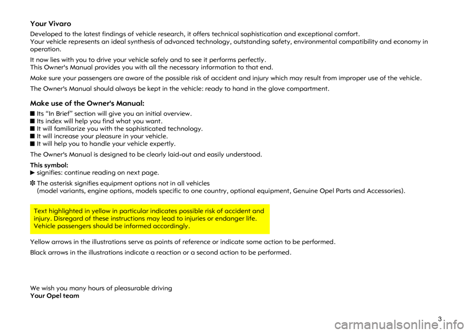 OPEL VIVARO 2011  Owners Manual � �3�D�J�H���(��?�2�Z�Q�H�U�
�V �0�D�Q�X�D�O�?�&�9�?�9�L�Y�D�U�R�?�0�D�V�W�H�U�?�9�,�9�$�5�,�Q�W�U�R��I�P �/�+���*�% �(�G�L�W�L�R�Q�������
�<�R�X�U �9�L�Y�D�U�R
��H�Y�H�O�R�S�H�G �W�R �