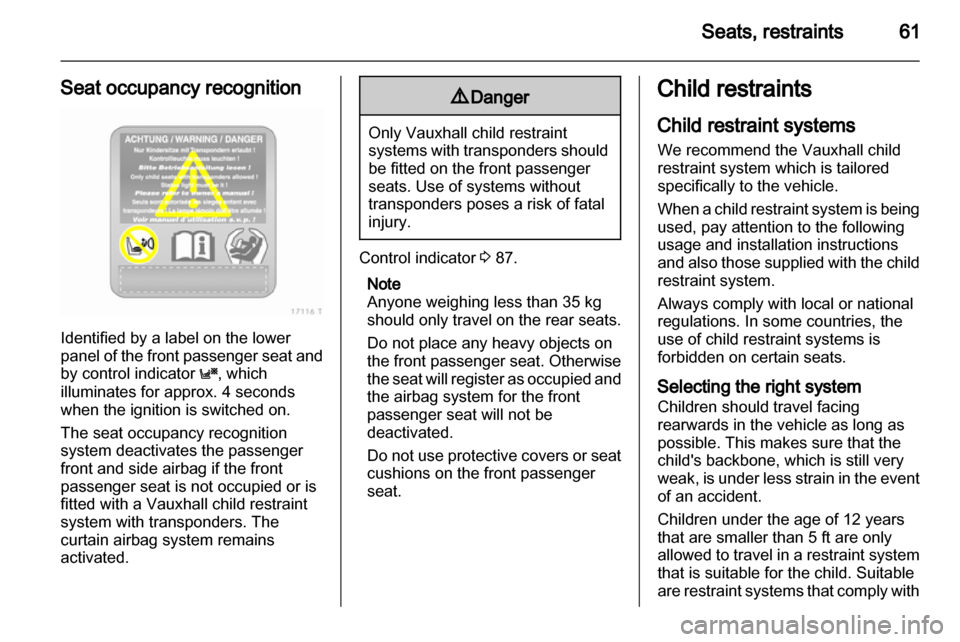 OPEL ZAFIRA 2010.5  Owners Manual 