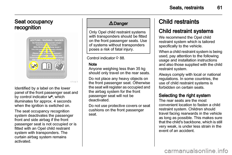 OPEL ZAFIRA 2011  Owners Manual 