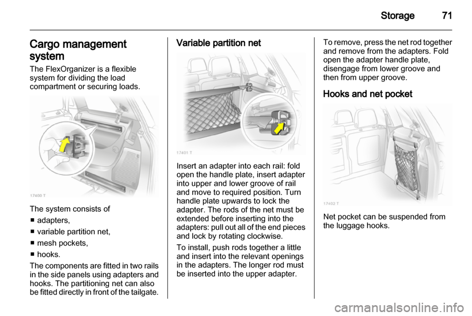 OPEL ZAFIRA 2011  Owners Manual 