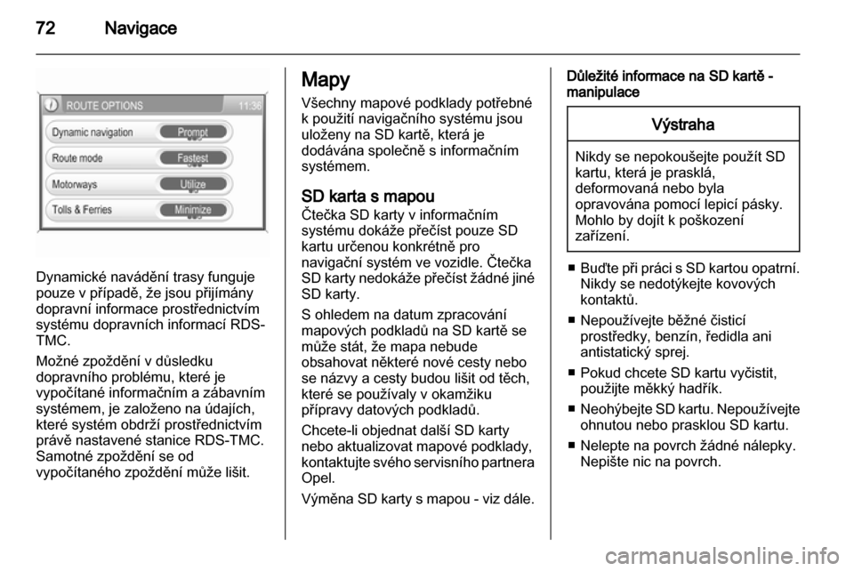 OPEL ANTARA 2012  Příručka k informačnímu systému (in Czech) 