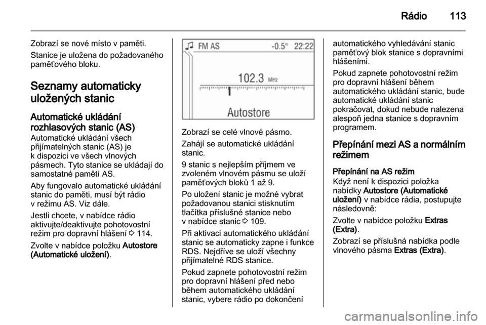 OPEL ANTARA 2013  Příručka k informačnímu systému (in Czech) 
