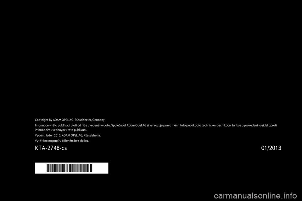 OPEL CASCADA 2013.5  Příručka k informačnímu systému (in Czech) 