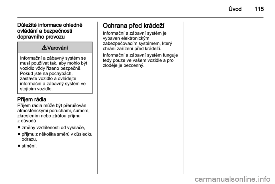 OPEL CORSA 2010.5  Příručka k informačnímu systému (in Czech) 
