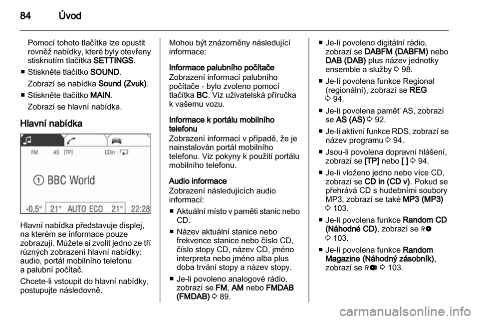 OPEL CORSA 2010.5  Příručka k informačnímu systému (in Czech) 