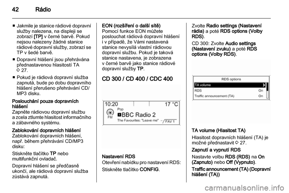 OPEL MERIVA 2011  Příručka k informačnímu systému (in Czech) 