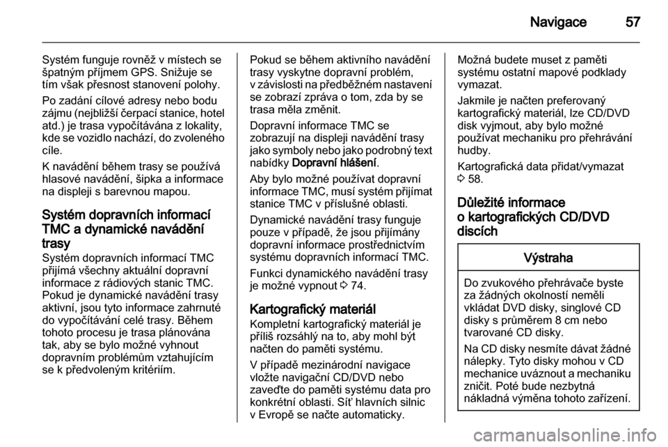 OPEL MERIVA 2011.25  Příručka k informačnímu systému (in Czech) 