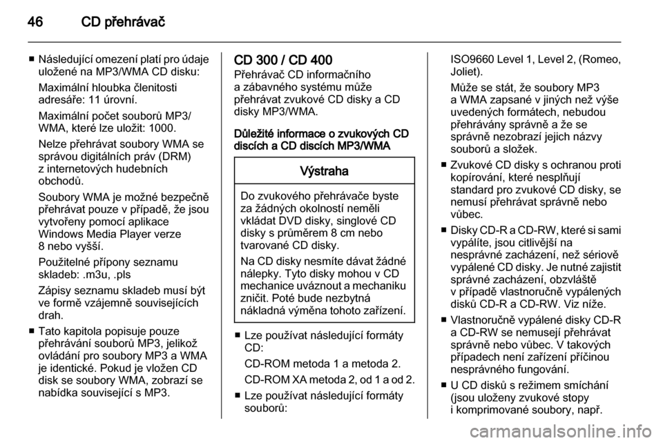OPEL MERIVA 2012.5  Příručka k informačnímu systému (in Czech) 