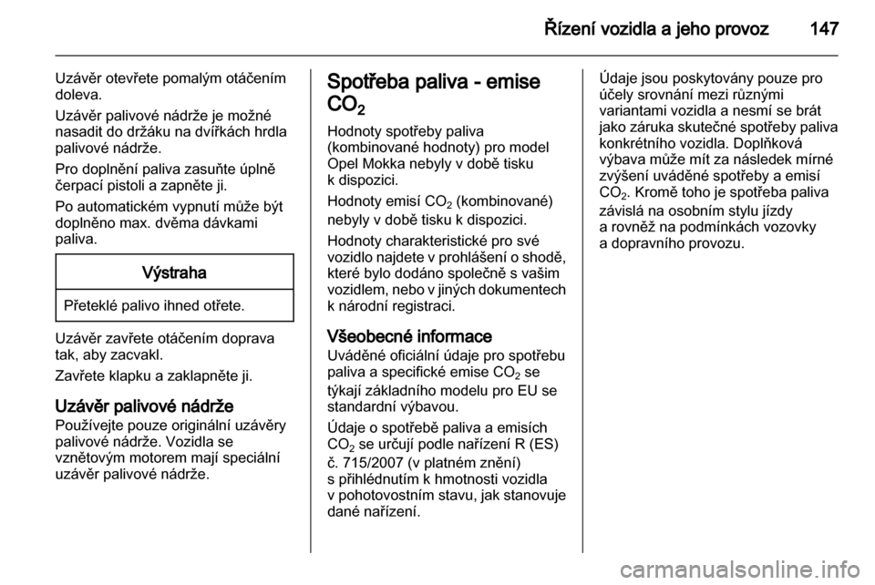 OPEL MOKKA 2013  Uživatelská příručka (in Czech) 