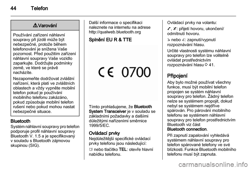 OPEL MOVANO_B 2010.5  Příručka k informačnímu systému (in Czech) 
