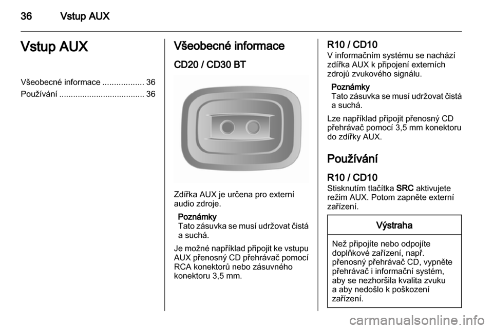 OPEL MOVANO_B 2012  Příručka k informačnímu systému (in Czech) 
