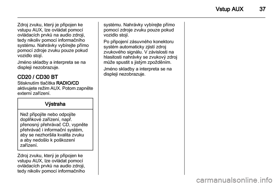 OPEL MOVANO_B 2012  Příručka k informačnímu systému (in Czech) 