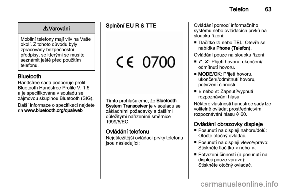 OPEL MOVANO_B 2012  Příručka k informačnímu systému (in Czech) 