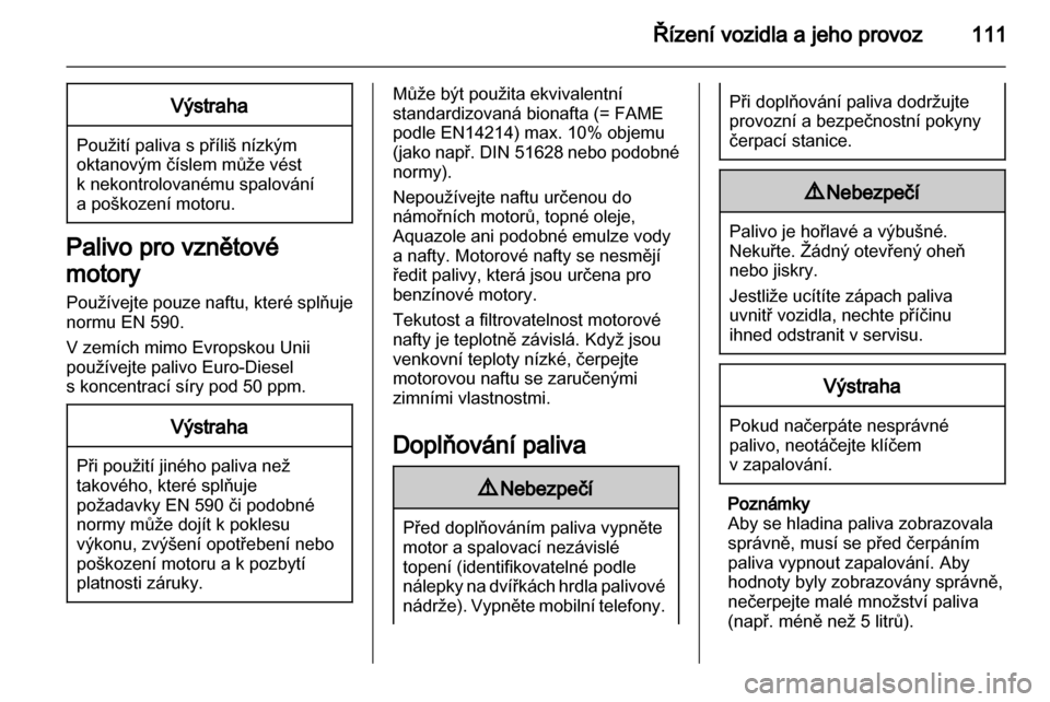 OPEL VIVARO 2012  Uživatelská příručka (in Czech) 