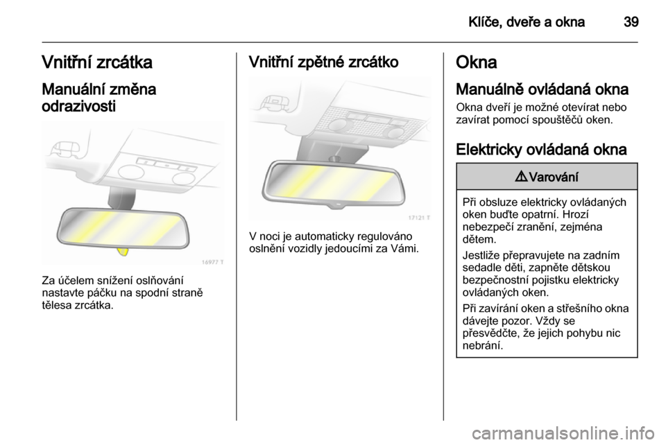 OPEL ZAFIRA 2011.5  Uživatelská příručka (in Czech) 