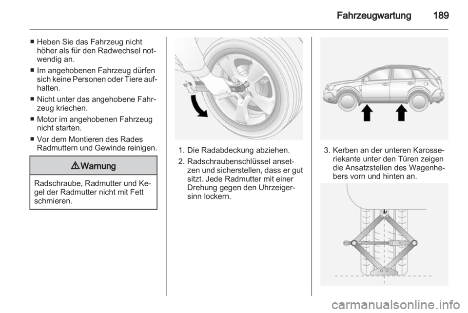 OPEL ANTARA 2012.5  Betriebsanleitung (in German) 