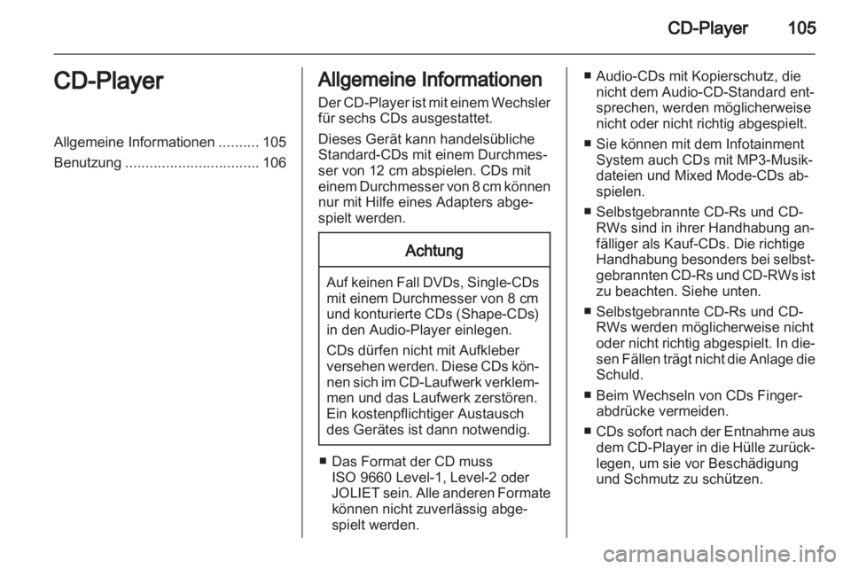 OPEL ASTRA H 2012  Infotainment-Handbuch (in German) 