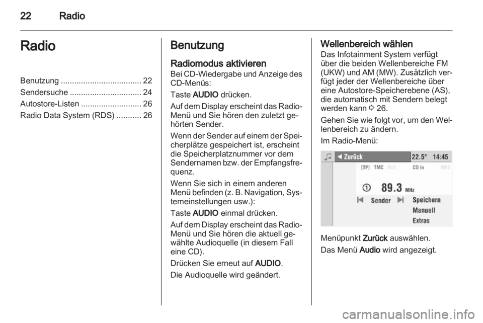 OPEL ASTRA H 2012  Infotainment-Handbuch (in German) 