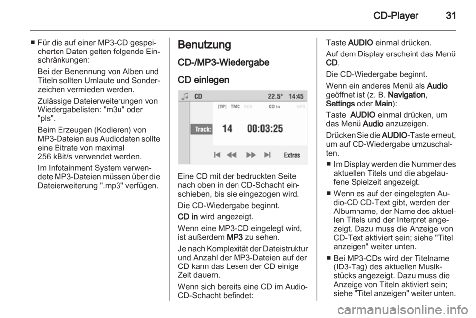 OPEL ASTRA H 2012  Infotainment-Handbuch (in German) 