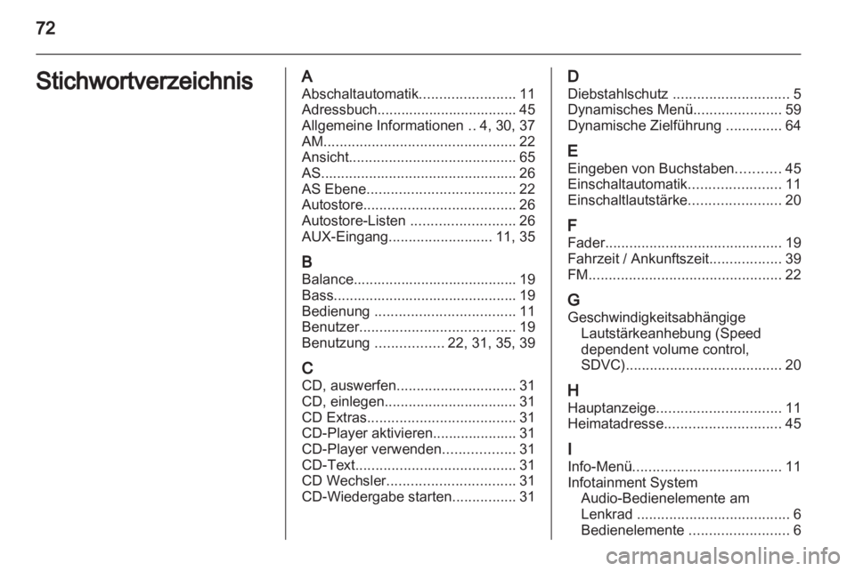 OPEL ASTRA H 2012  Infotainment-Handbuch (in German) 
