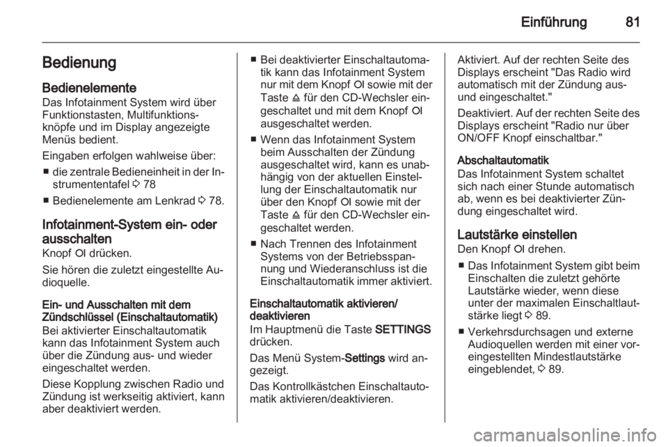 OPEL ASTRA H 2012  Infotainment-Handbuch (in German) 