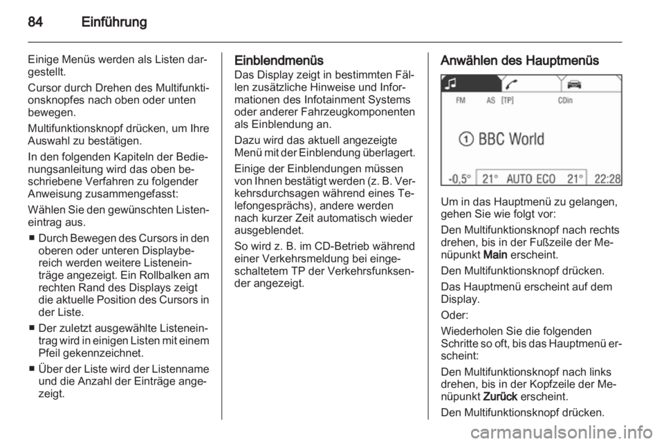 OPEL ASTRA H 2012  Infotainment-Handbuch (in German) 