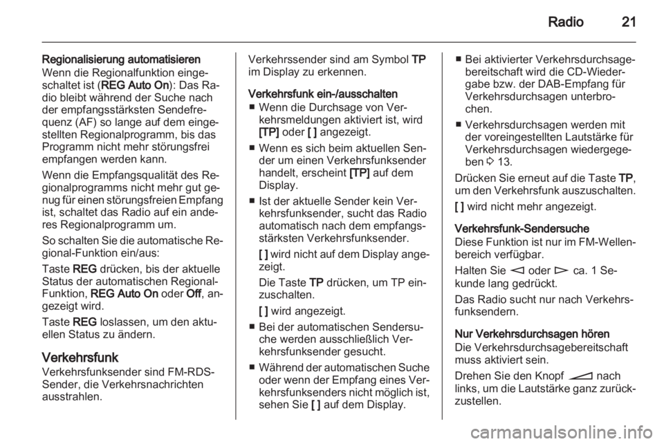 OPEL ASTRA H 2013  Infotainment-Handbuch (in German) 