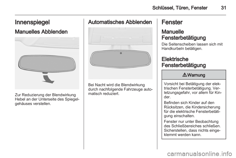 OPEL ASTRA J 2011.5  Betriebsanleitung (in German) 