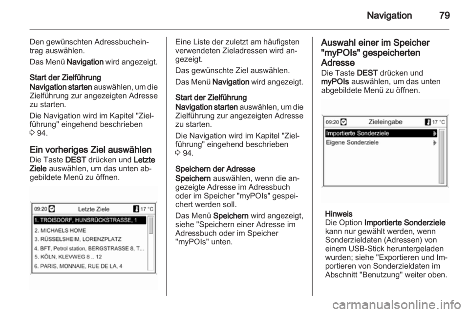 OPEL ASTRA J 2012  Infotainment-Handbuch (in German) 