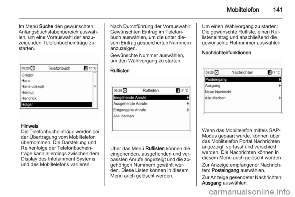 OPEL ASTRA J 2013  Infotainment-Handbuch (in German) 