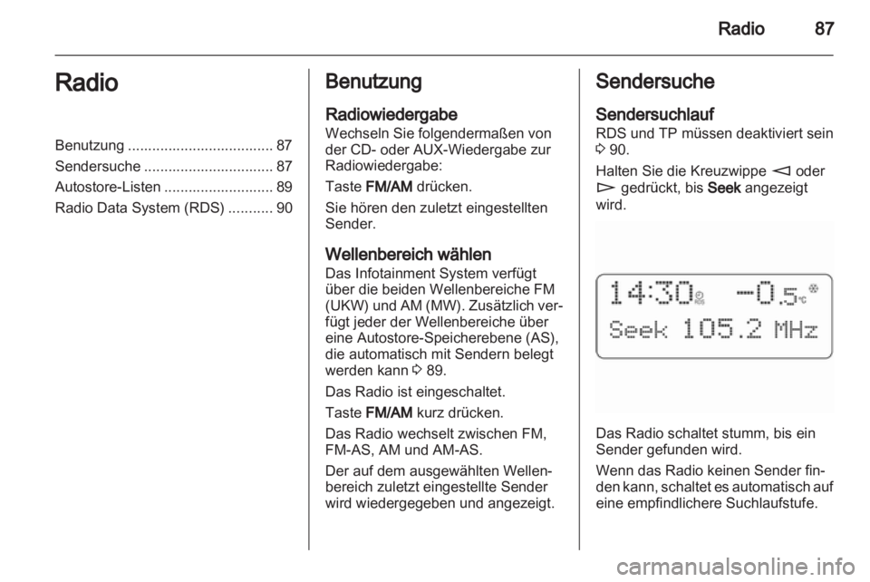 OPEL COMBO 2011.5  Infotainment-Handbuch (in German) 