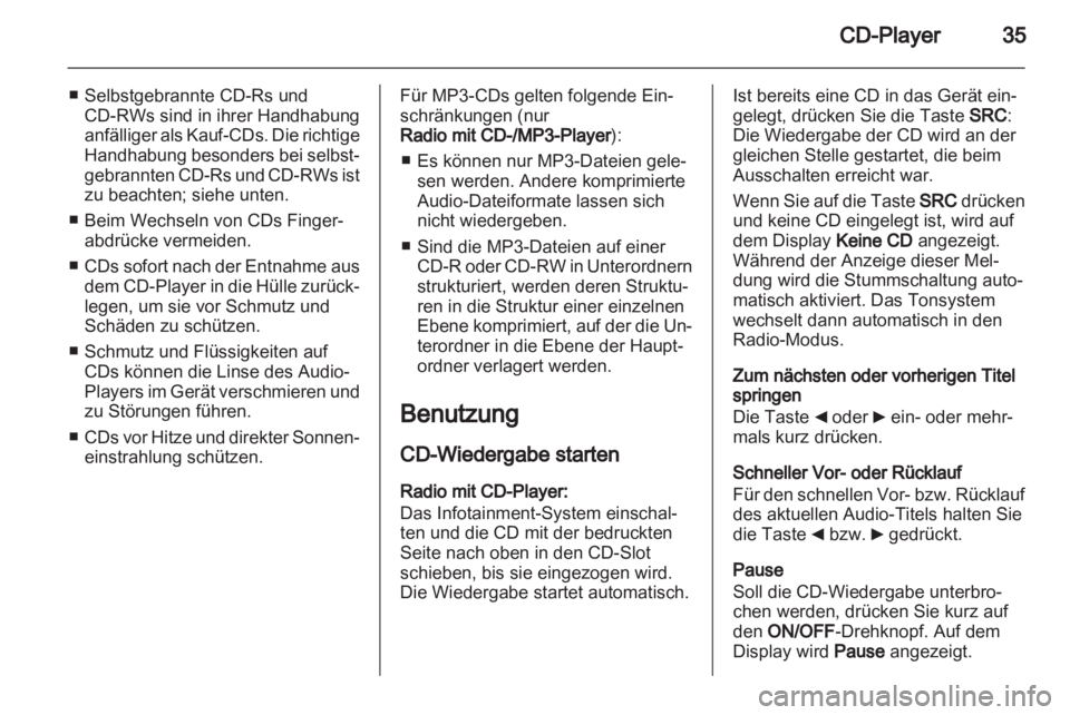 OPEL COMBO D 2013  Infotainment-Handbuch (in German) 