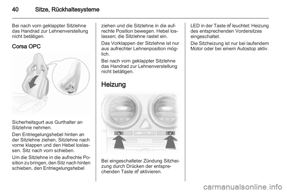 OPEL CORSA 2013.5  Betriebsanleitung (in German) 