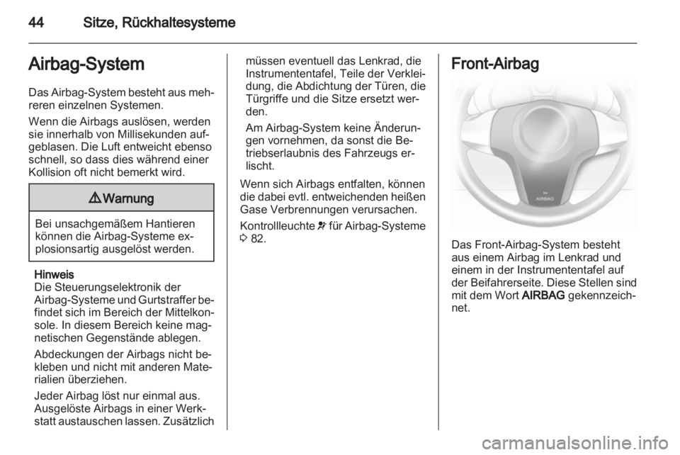 OPEL CORSA 2013.5  Betriebsanleitung (in German) 