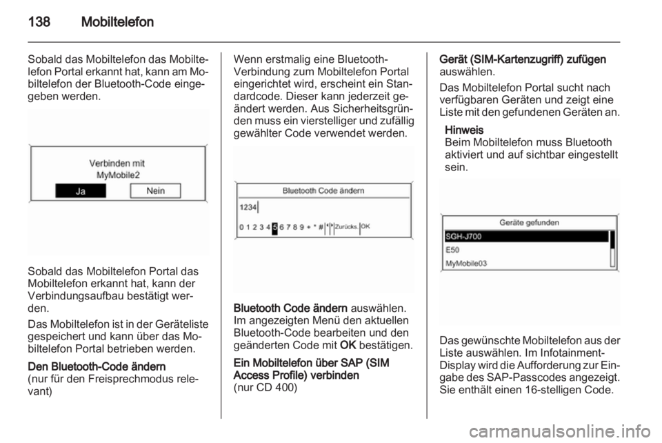 OPEL MERIVA 2013  Infotainment-Handbuch (in German) 