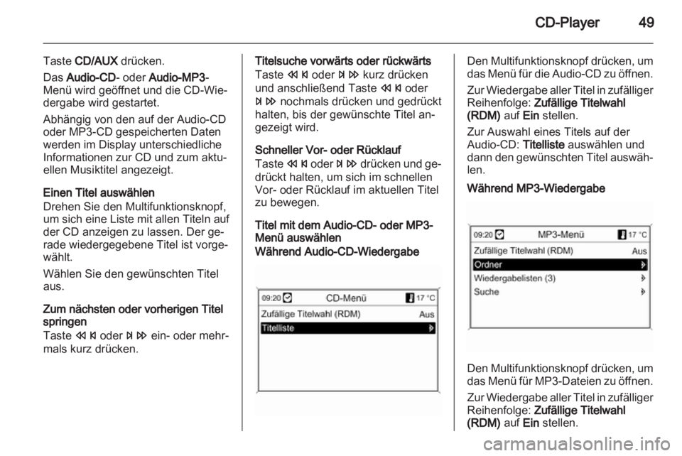 OPEL MERIVA 2013  Infotainment-Handbuch (in German) 