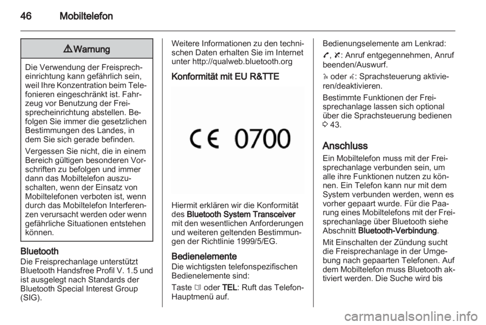 OPEL MOVANO_B 2010.5  Infotainment-Handbuch (in German) 