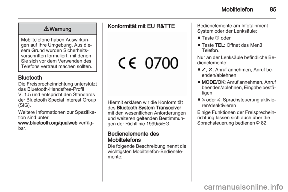 OPEL MOVANO_B 2012.5  Infotainment-Handbuch (in German) 