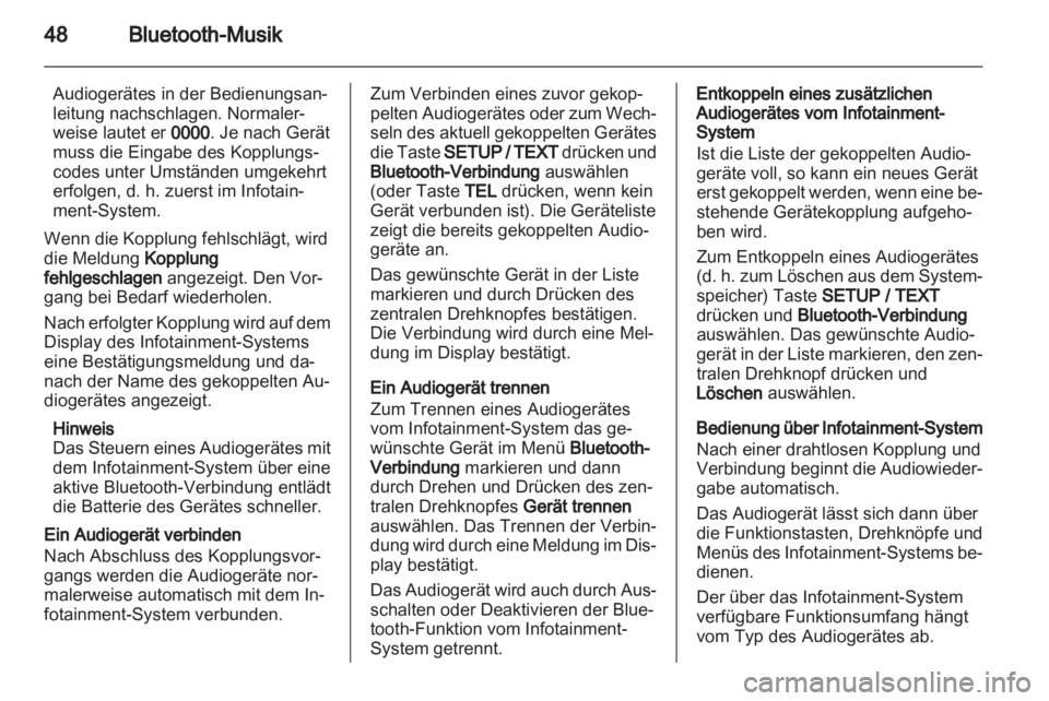 OPEL VIVARO 2013  Infotainment-Handbuch (in German) 