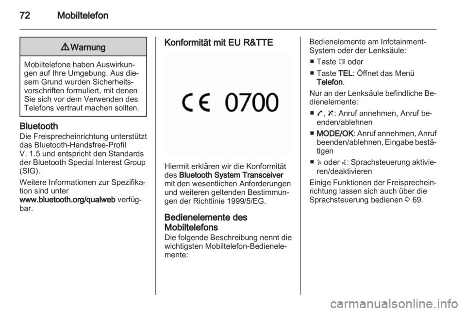 OPEL VIVARO 2013  Infotainment-Handbuch (in German) 