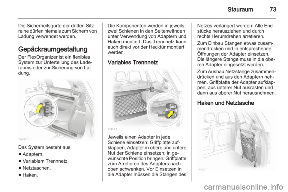 OPEL ZAFIRA 2011  Betriebsanleitung (in German) 